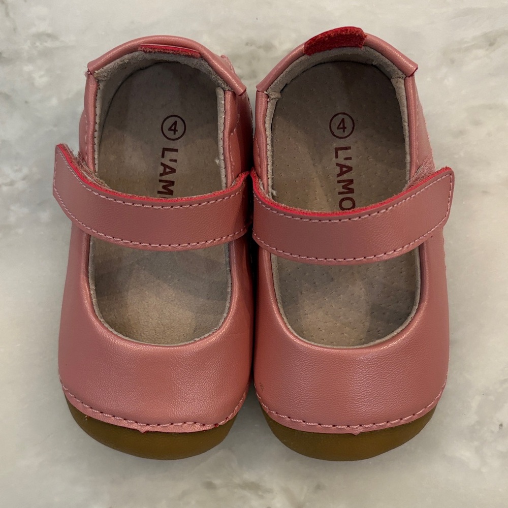 L’AMOUR Kids Pink Mary Jane Shoes